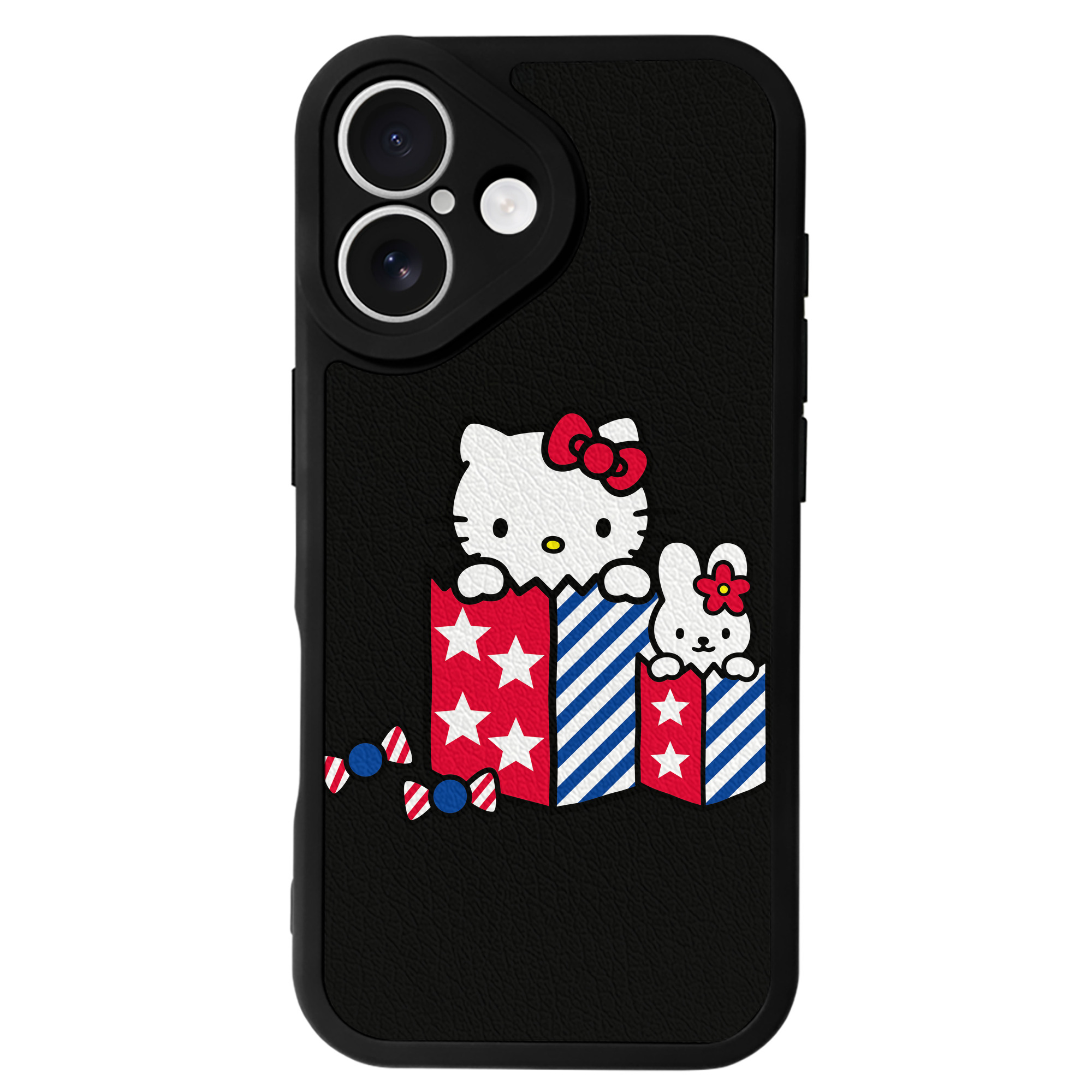 （画像用） Hello Kitty ハローキティ 【iPhone 16シリーズ対応】シリコンスマホケース（レザー調） 材質：シリコン